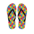 Autism Awareness Jigsaw Pattern Print Flip Flops