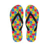 Autism Awareness Jigsaw Pattern Print Flip Flops