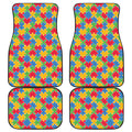 Autism Awareness Jigsaw Pattern Print Front and Back Car Floor Mats