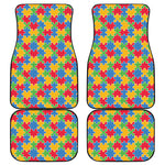 Autism Awareness Jigsaw Pattern Print Front and Back Car Floor Mats