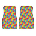 Autism Awareness Jigsaw Pattern Print Front Car Floor Mats