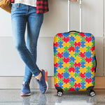 Autism Awareness Jigsaw Pattern Print Luggage Cover