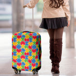 Autism Awareness Jigsaw Pattern Print Luggage Cover