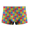 Autism Awareness Jigsaw Pattern Print Men's Boxer Briefs