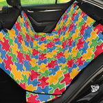 Autism Awareness Jigsaw Pattern Print Pet Car Back Seat Cover