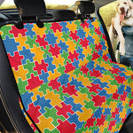 Autism Awareness Jigsaw Pattern Print Pet Car Back Seat Cover