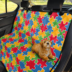 Autism Awareness Jigsaw Pattern Print Pet Car Back Seat Cover