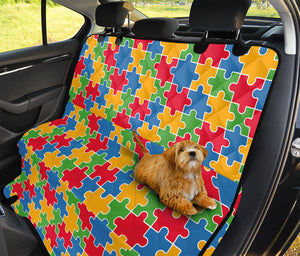 Autism Awareness Jigsaw Pattern Print Pet Car Back Seat Cover