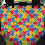 Autism Awareness Jigsaw Pattern Print Pet Car Back Seat Cover