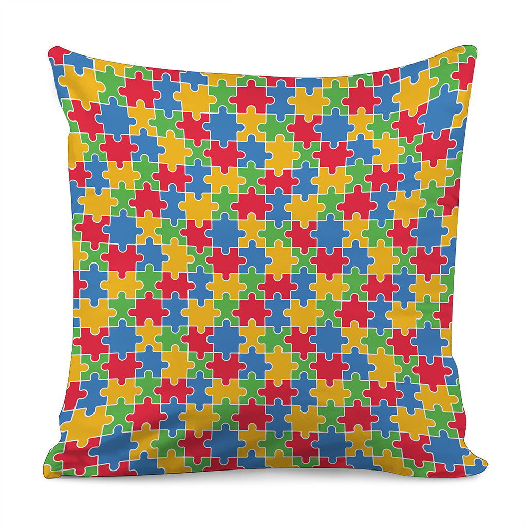 Autism Awareness Jigsaw Pattern Print Pillow Cover