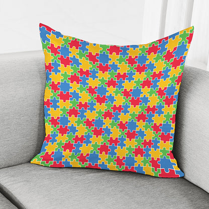 Autism Awareness Jigsaw Pattern Print Pillow Cover