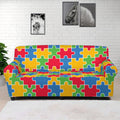 Autism Awareness Jigsaw Pattern Print Sofa Cover