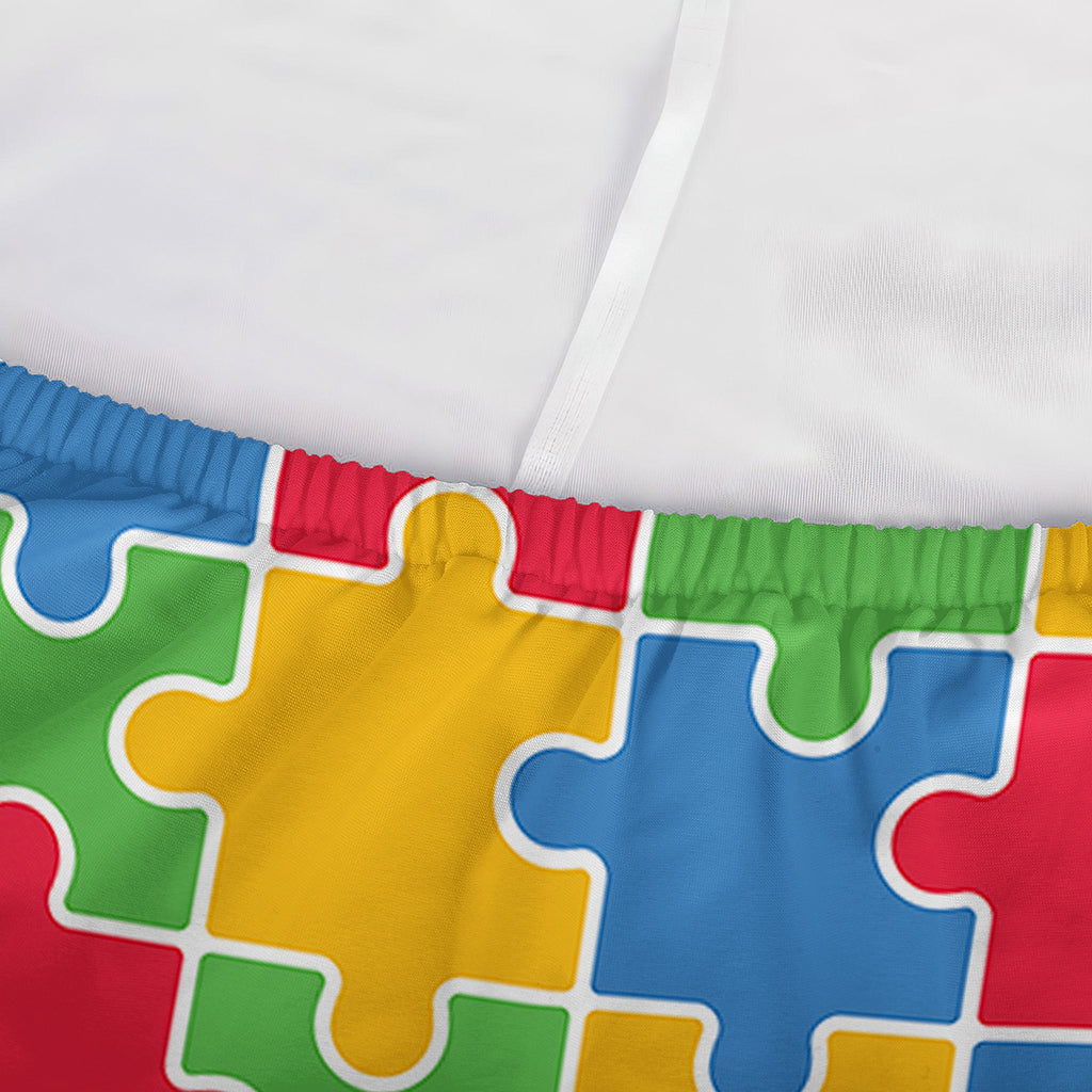 Autism Awareness Jigsaw Pattern Print Sofa Cover