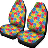 Autism Awareness Jigsaw Pattern Print Universal Fit Car Seat Covers