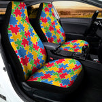 Autism Awareness Jigsaw Pattern Print Universal Fit Car Seat Covers