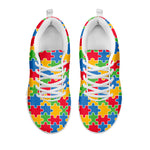 Autism Awareness Jigsaw Pattern Print White Sneakers