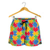 Autism Awareness Jigsaw Pattern Print Women's Shorts