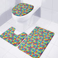 Autism Awareness Jigsaw Print 3 Piece Bath Mat Set