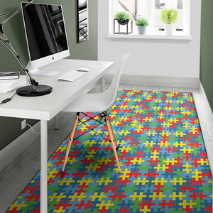 Autism Awareness Jigsaw Print Area Rug