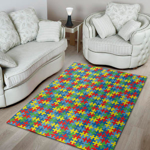 Autism Awareness Jigsaw Print Area Rug