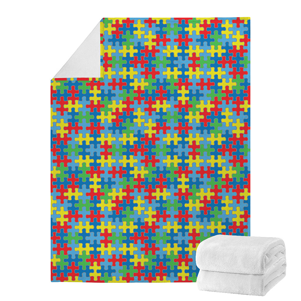 Autism Awareness Jigsaw Print Blanket