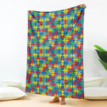 Autism Awareness Jigsaw Print Blanket