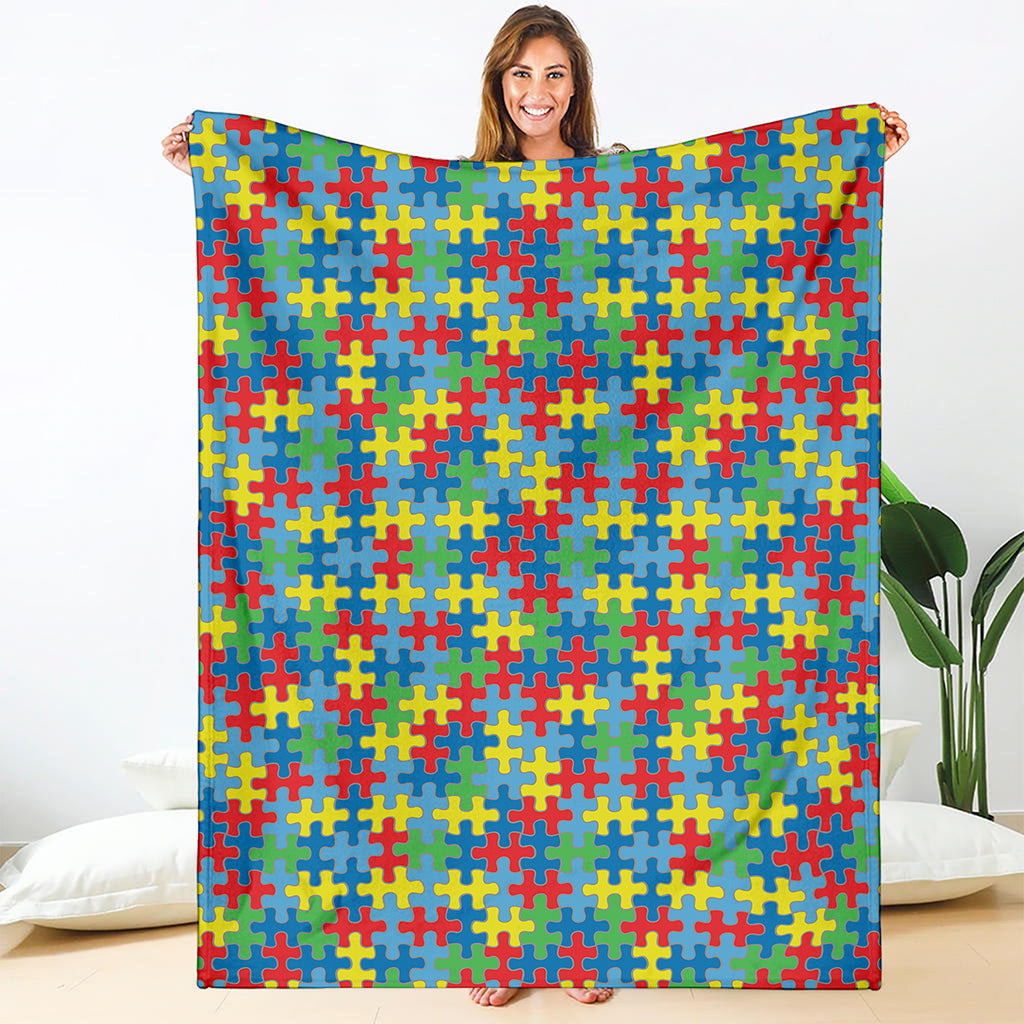 Autism Awareness Jigsaw Print Blanket