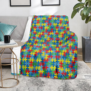 Autism Awareness Jigsaw Print Blanket