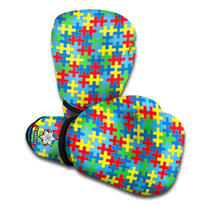 Autism Awareness Jigsaw Print Boxing Gloves