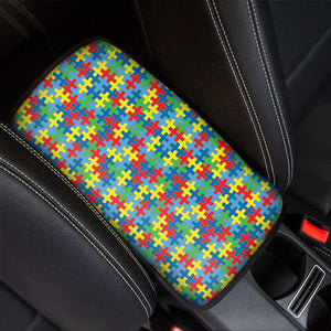 Autism Awareness Jigsaw Print Car Center Console Cover