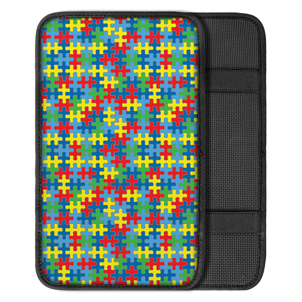 Autism Awareness Jigsaw Print Car Center Console Cover