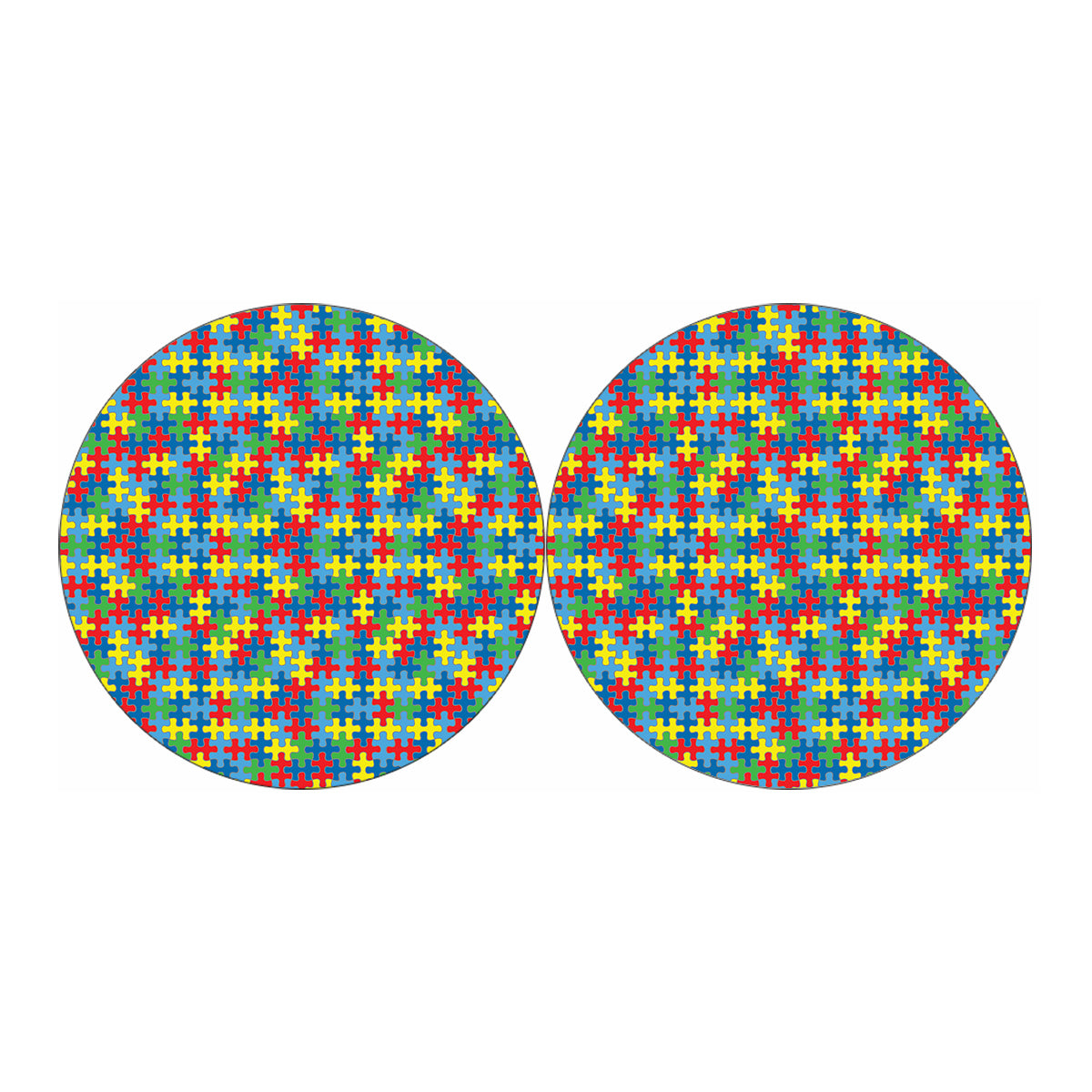 Autism Awareness Jigsaw Print Car Coasters