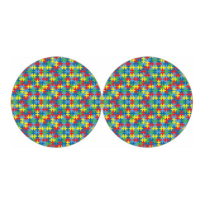 Autism Awareness Jigsaw Print Car Coasters