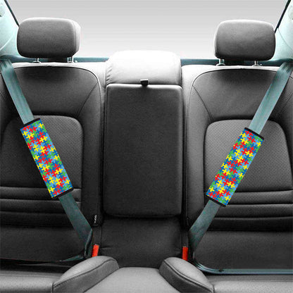 Autism Awareness Jigsaw Print Car Seat Belt Covers
