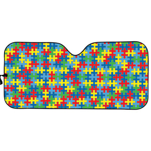 Autism Awareness Jigsaw Print Car Sun Shade