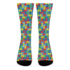 Autism Awareness Jigsaw Print Crew Socks