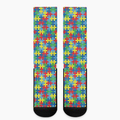 Autism Awareness Jigsaw Print Crew Socks
