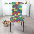 Autism Awareness Jigsaw Print Dining Chair Slipcover