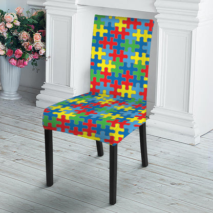 Autism Awareness Jigsaw Print Dining Chair Slipcover