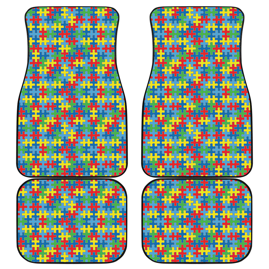 Autism Awareness Jigsaw Print Front and Back Car Floor Mats