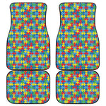 Autism Awareness Jigsaw Print Front and Back Car Floor Mats