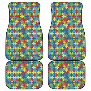 Autism Awareness Jigsaw Print Front and Back Car Floor Mats