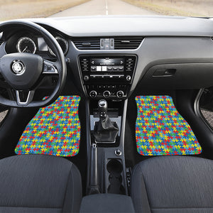 Autism Awareness Jigsaw Print Front and Back Car Floor Mats