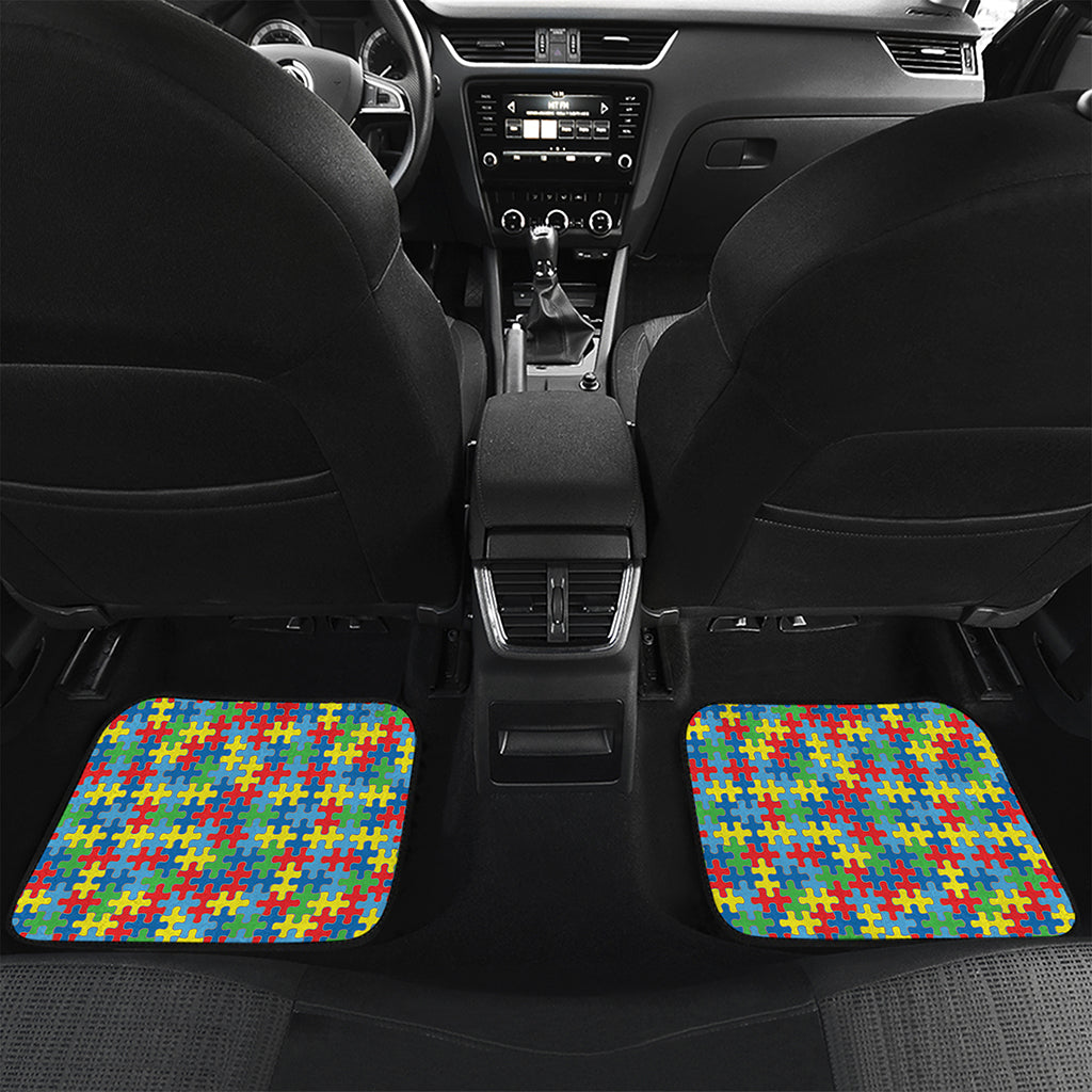 Autism Awareness Jigsaw Print Front and Back Car Floor Mats