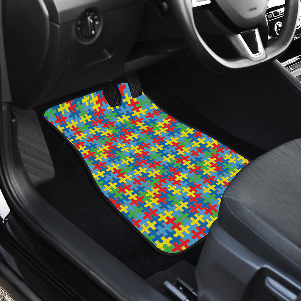 Autism Awareness Jigsaw Print Front and Back Car Floor Mats