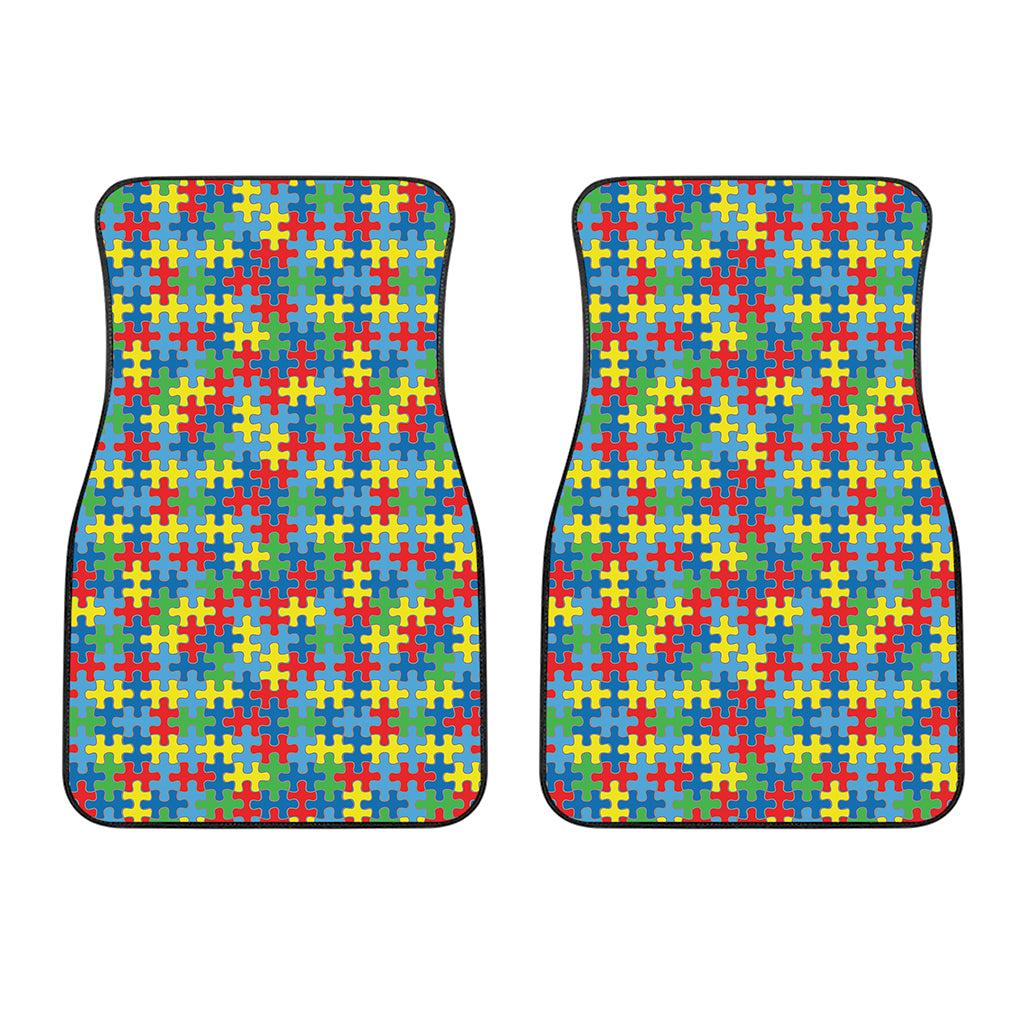 Autism Awareness Jigsaw Print Front Car Floor Mats