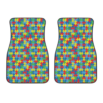 Autism Awareness Jigsaw Print Front Car Floor Mats