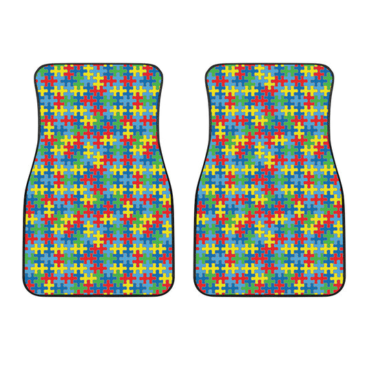 Autism Awareness Jigsaw Print Front Car Floor Mats