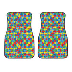 Autism Awareness Jigsaw Print Front Car Floor Mats