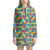 Autism Awareness Jigsaw Print Hoodie Dress
